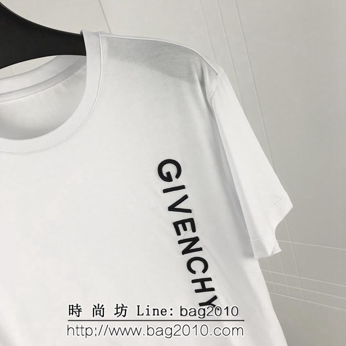 Gvc紀梵希 19ss早春新款短袖 簡單小字母刺繡logo 定制原版絲光面料 高版本男女同款 ydi2027